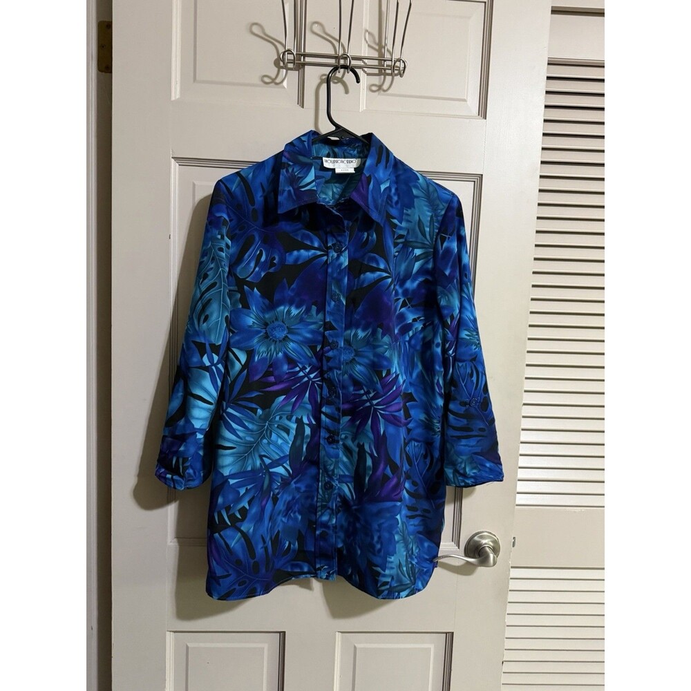 Vintage Brownstone Studio Blouse Womens Floral Sheer Button Up 90s Size Medium